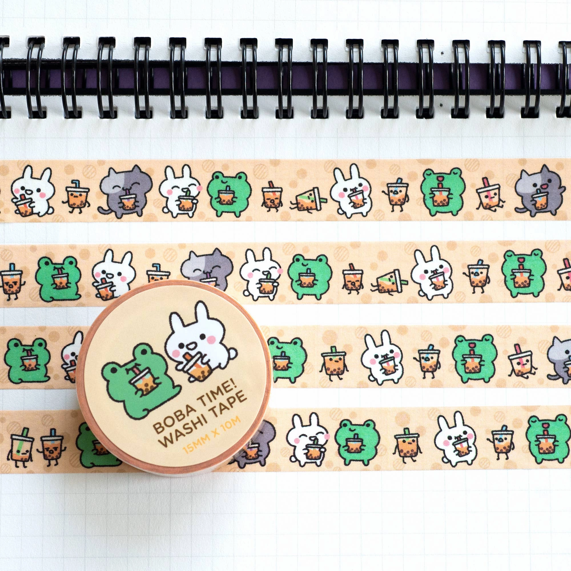 Boba Time Washi Tape ergonomic narrow