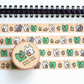 Boba Time Washi Tape ergonomic narrow