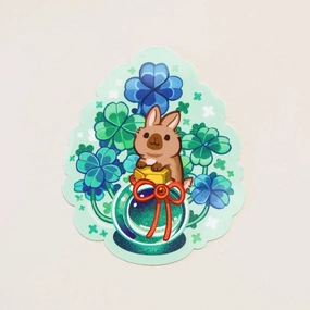 bamboo Four Leaf Clover Ink Potion Vinyl Sticker