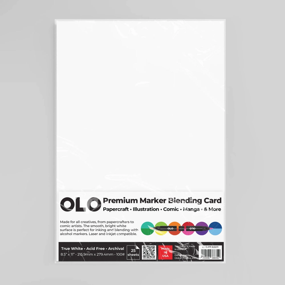 Olo Premium Marker Blending Card - 25 Sheets 8.5"X 11" refillable exclusive