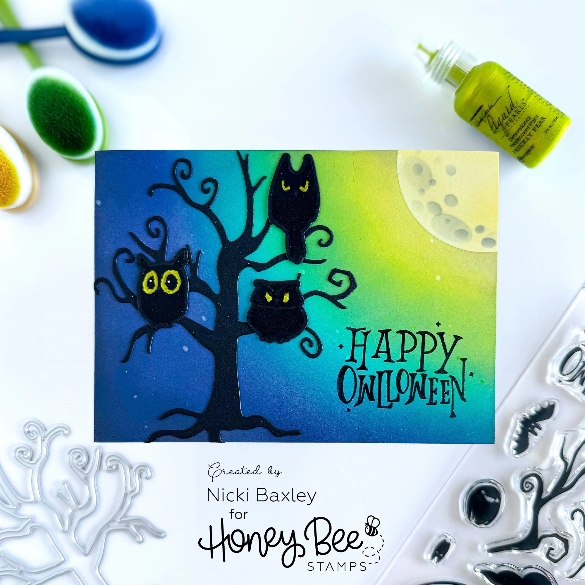 glass Owlloween - 6X8 Stamp Set