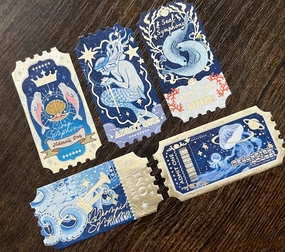 exclusive Pegushi Washi Tape - Gold Foil Salt Water Ticket
