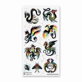 Remarkable Rainbow Creatures Sticker Sheet waterproof exclusive