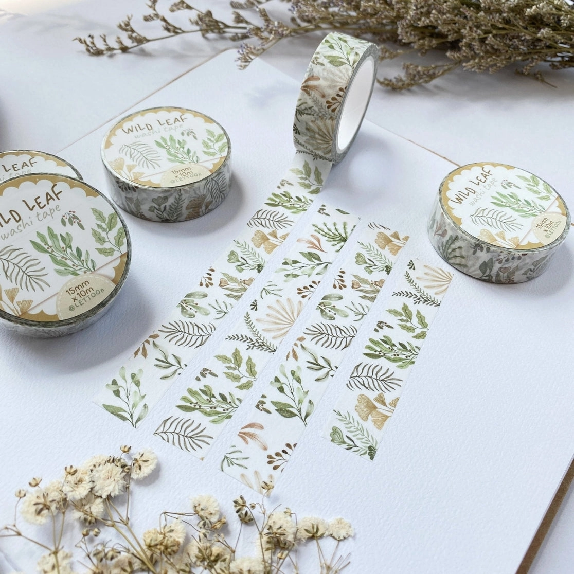 Wild Leaf Washi Tape fiber