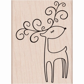 portable handy Winking Reindeer Stamp