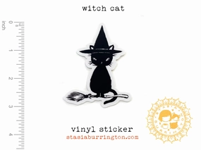 Witch Cat Vinyl Sticker multipack tall