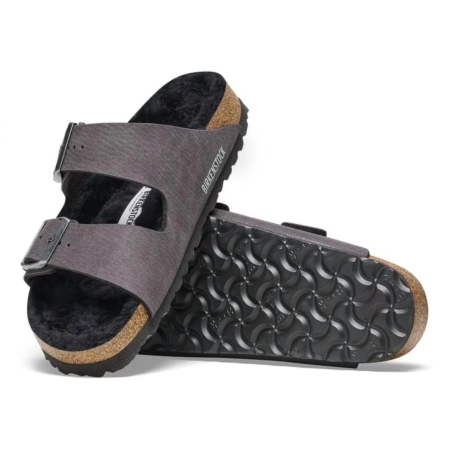 Arizona Shearling Sandals für Damen - Schmal in Desert Dust Schwarz