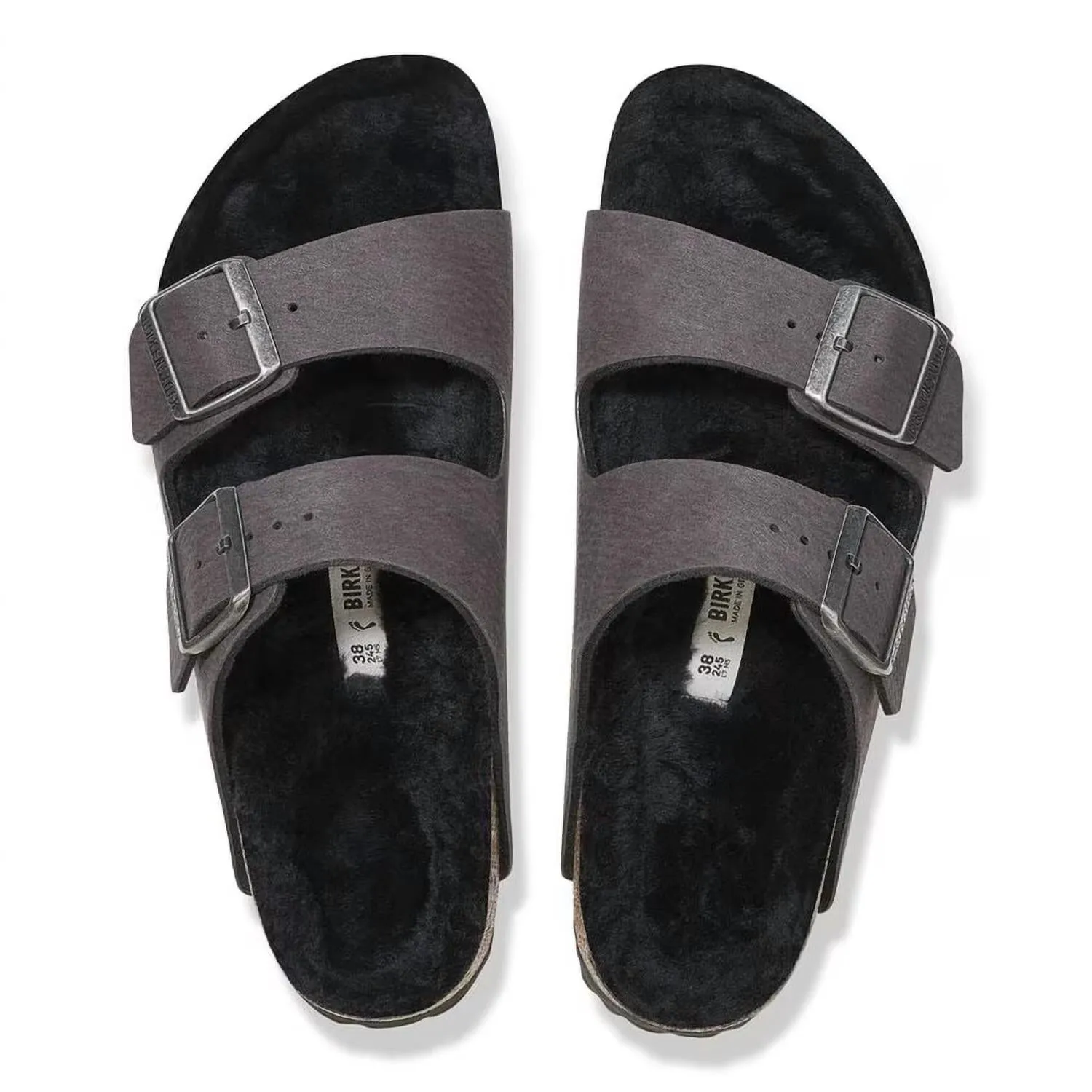 Arizona Shearling Sandals für Damen - Schmal in Desert Dust Schwarz