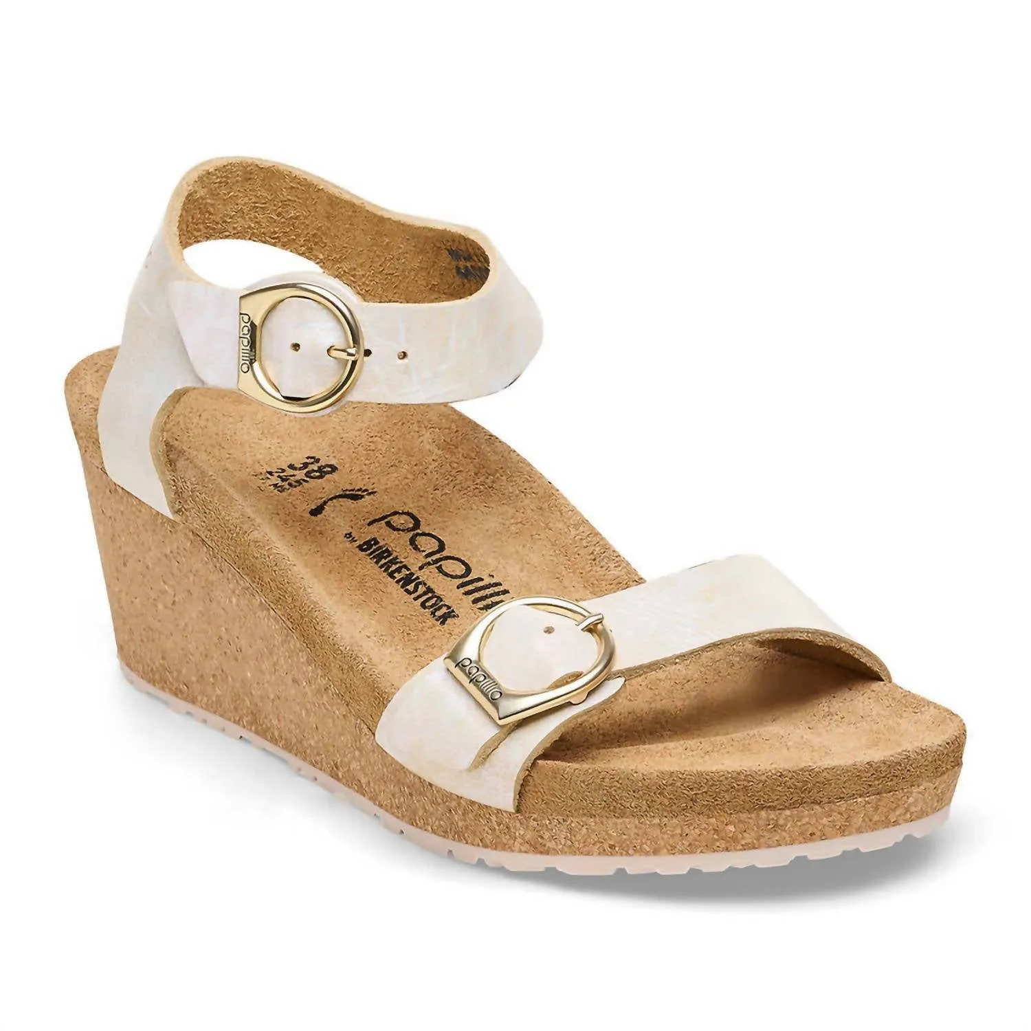 Damen Soley Nubuck-Leder Sandale in Metallic-Silber