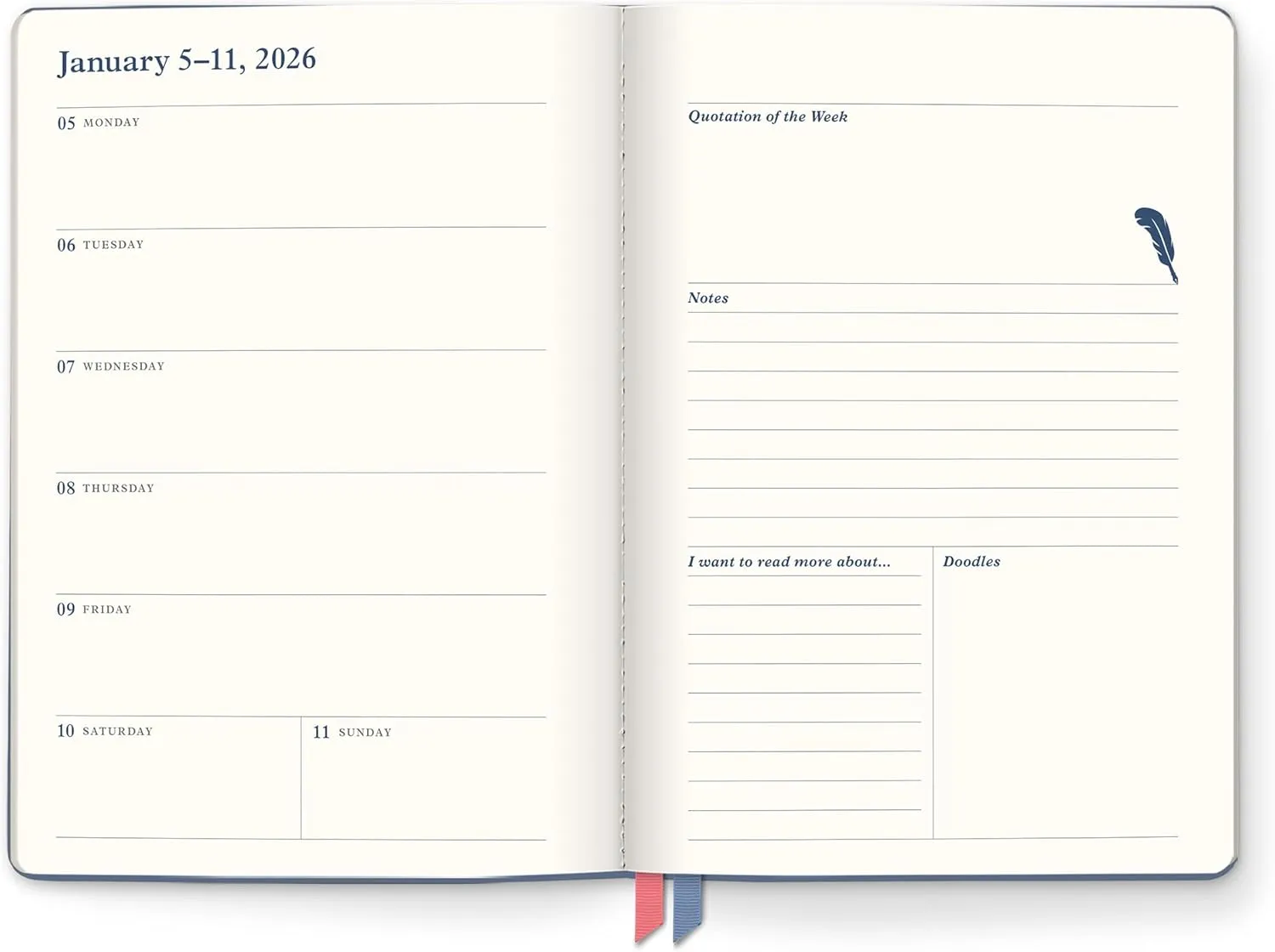 paper 2026 Fully Booked Clara Clothbound Planner