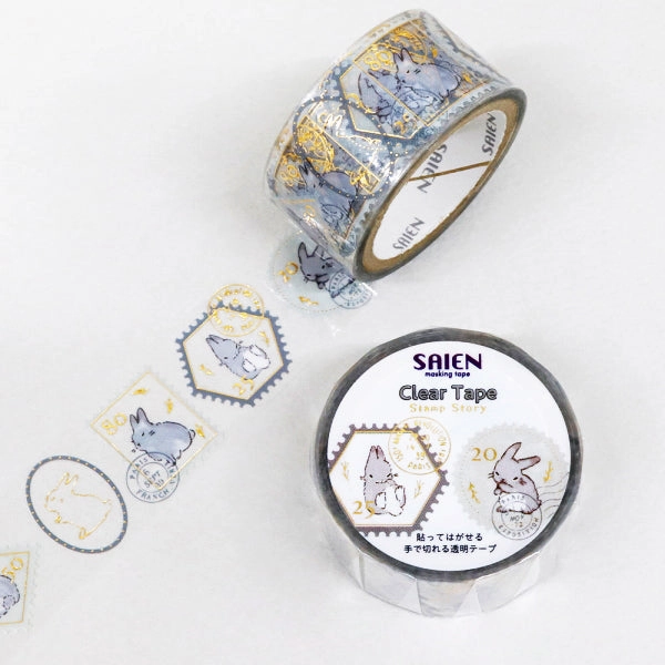 Bunny Stamp Story Clear Tape robust collectible