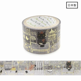 Cat Office Washi Tape Shinzi Katoh Design glossy rubber