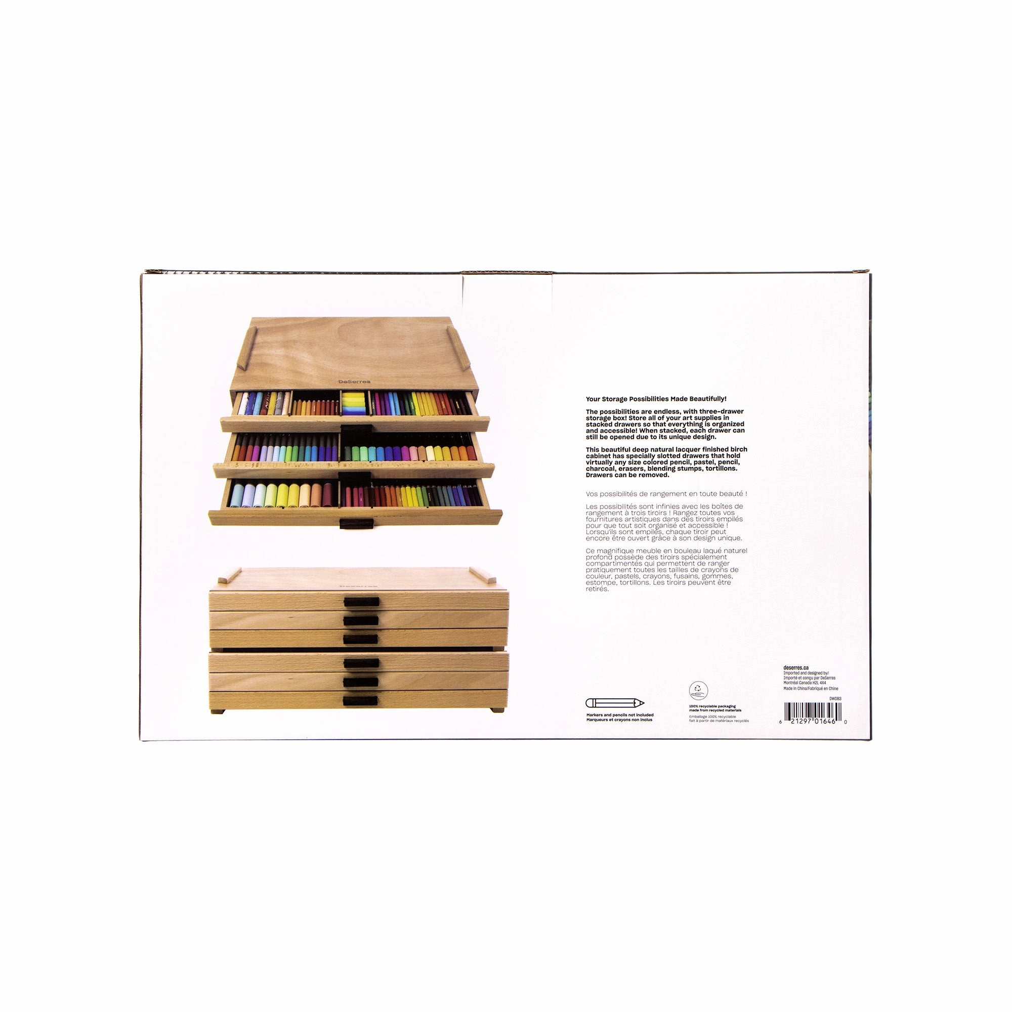 Wooden Drawer Storage Box set minimalist