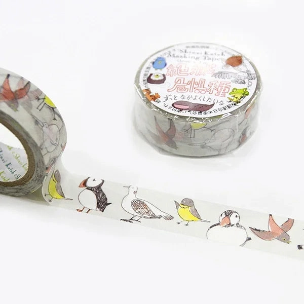 retro Endangered Bird Species Washi Tape
