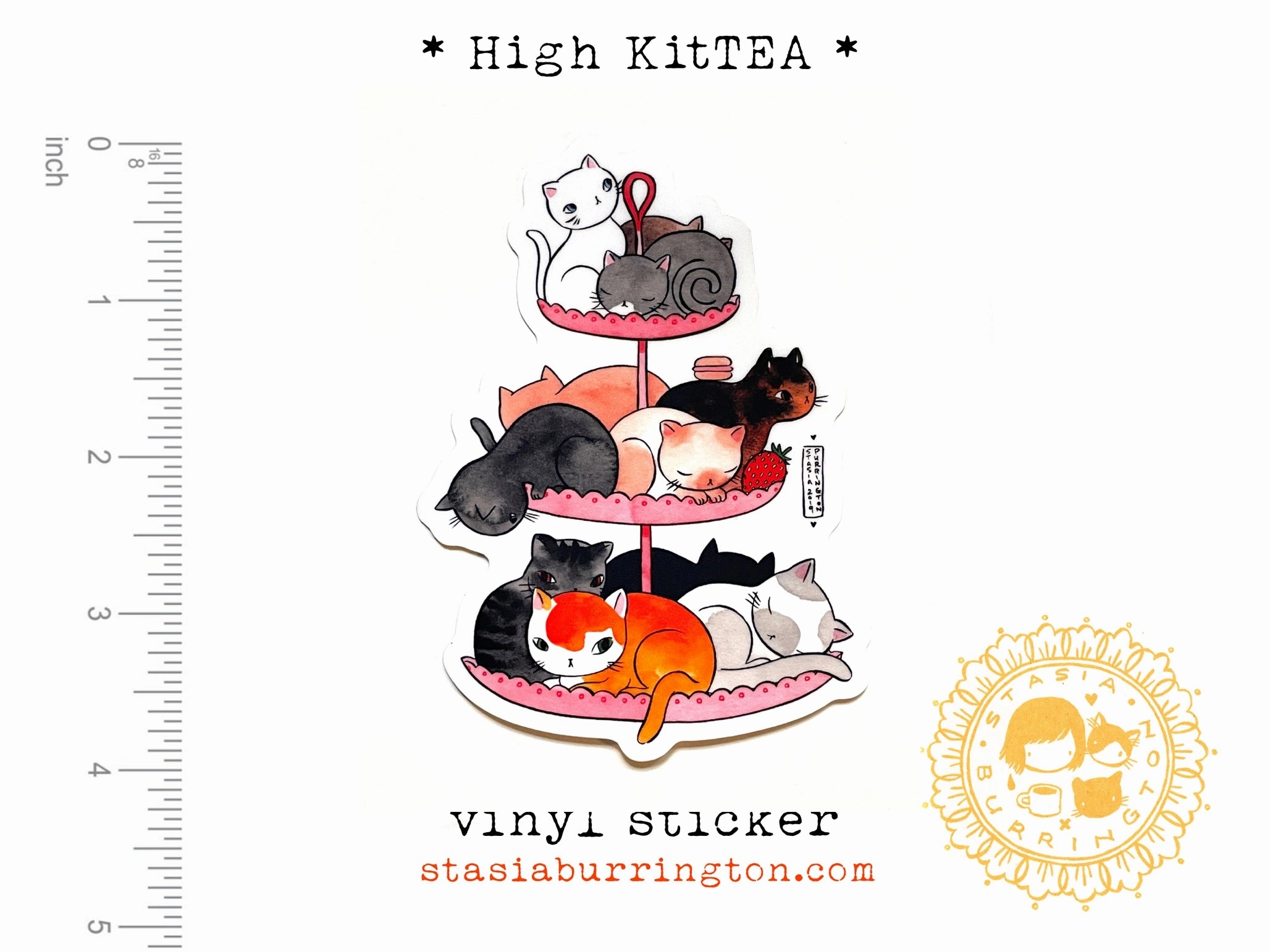 short High Kittea Vinyl Sticker