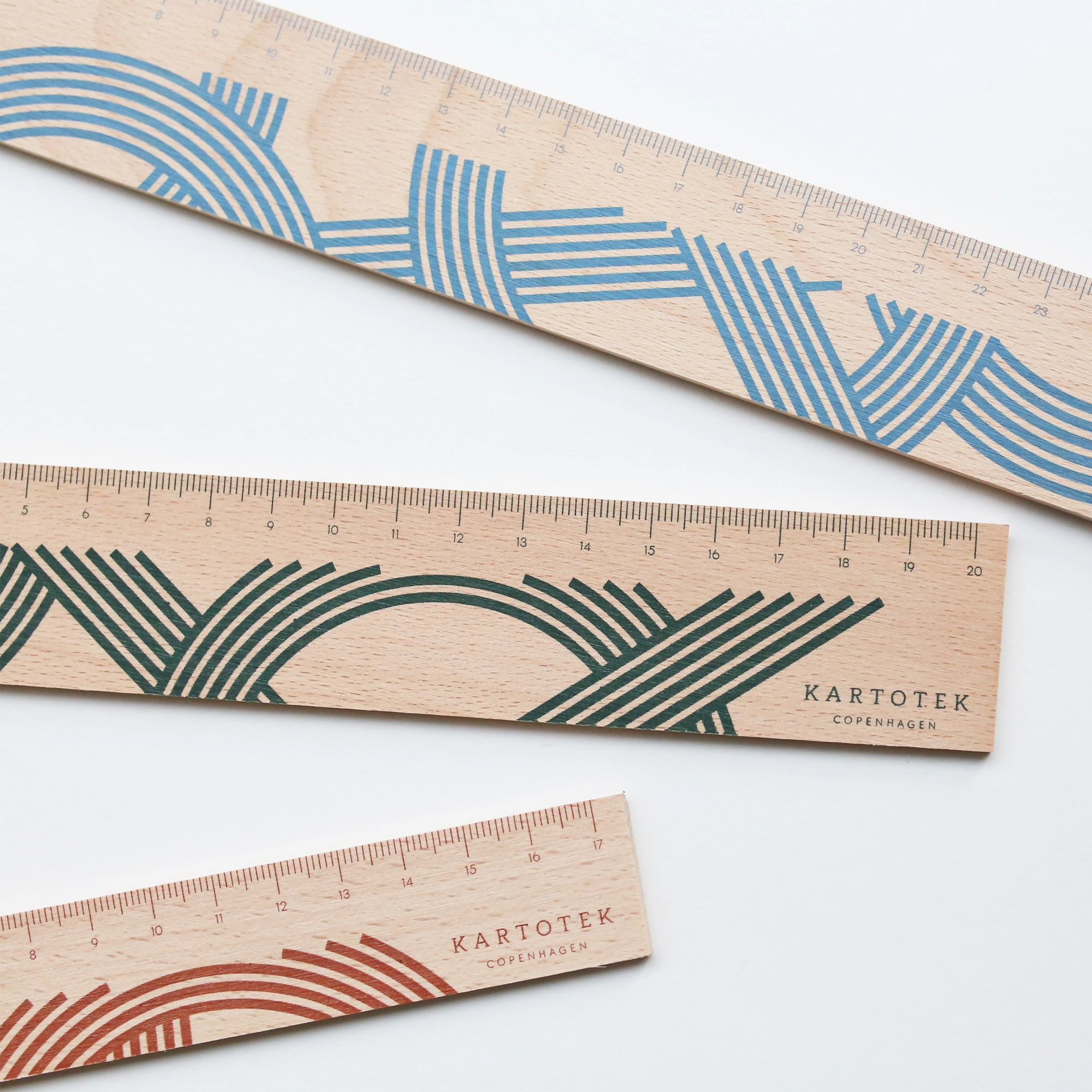 Wooden Ruler 20 pastel muted