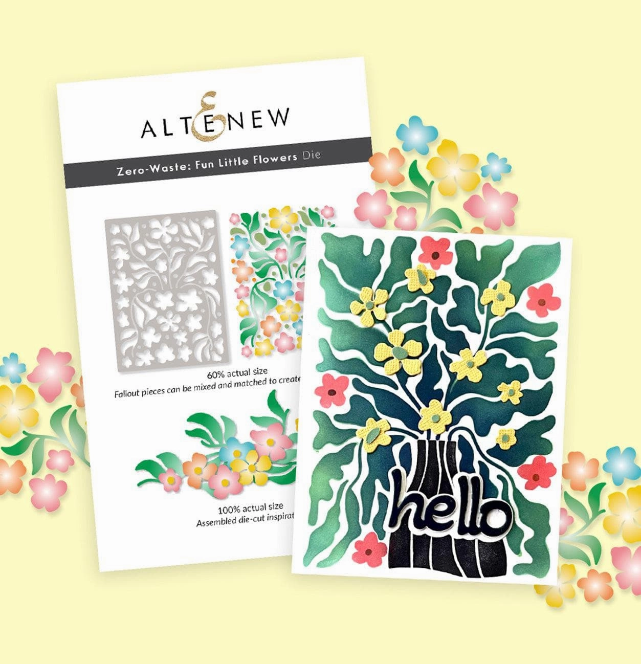 neutral Zero-Waste Fun Little Flowers Die