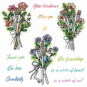 solid rubber Work Of Heart - 6"X6" Stamp Set
