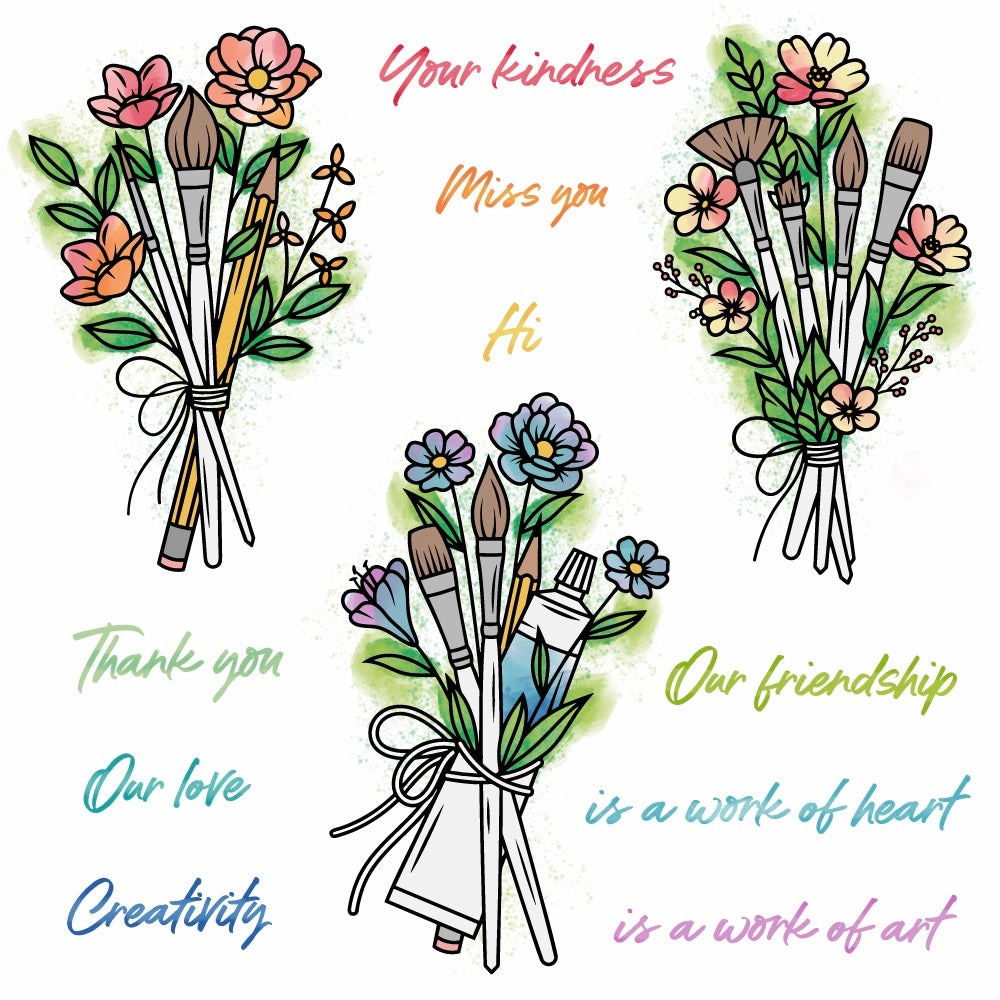 solid rubber Work Of Heart - 6"X6" Stamp Set