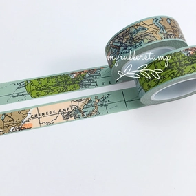 retractable collapsible World Map Washi Tape