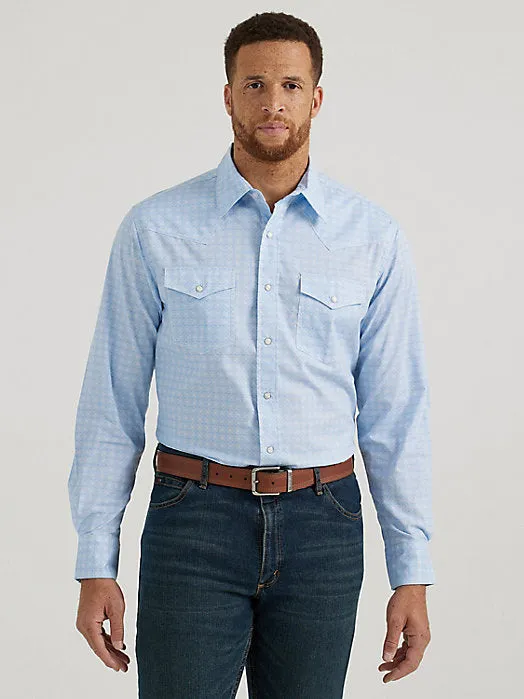 Wrangler Western Snap Shirt in Konzentrischem Blau von Wrangler Clothing
