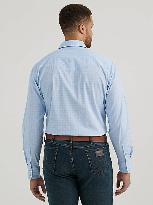 Wrangler Western Snap Shirt in Konzentrischem Blau von Wrangler Clothing