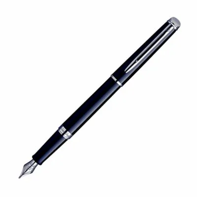 single vegan Waterman Hemisphere Black Lacquer & Chrome Fountain Pen