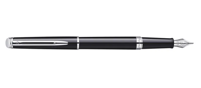 premium wooden Waterman Hemisphere Black Lacquer & Chrome Fountain Pen