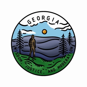 50 States Circles - 2X2 Stamp Set - Georgia lasting