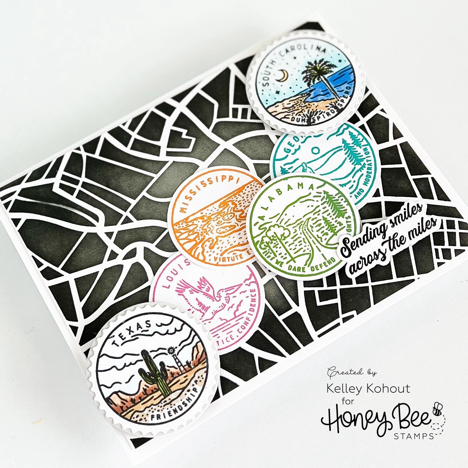 portable 50 States Circles - 2X2 Stamp Set - Georgia