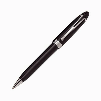 original foldable Aurora Ipsilon Deluxe Black/Chrome Ballpoint Pen