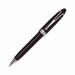 original foldable Aurora Ipsilon Deluxe Black/Chrome Ballpoint Pen
