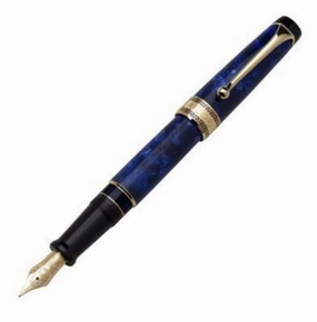 exclusive Aurora Optima Auroloide Gold Blue Fountain Pen