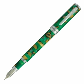 Conklin Stylograph Mosaic Green/Brown Fountain Pen bundle quality