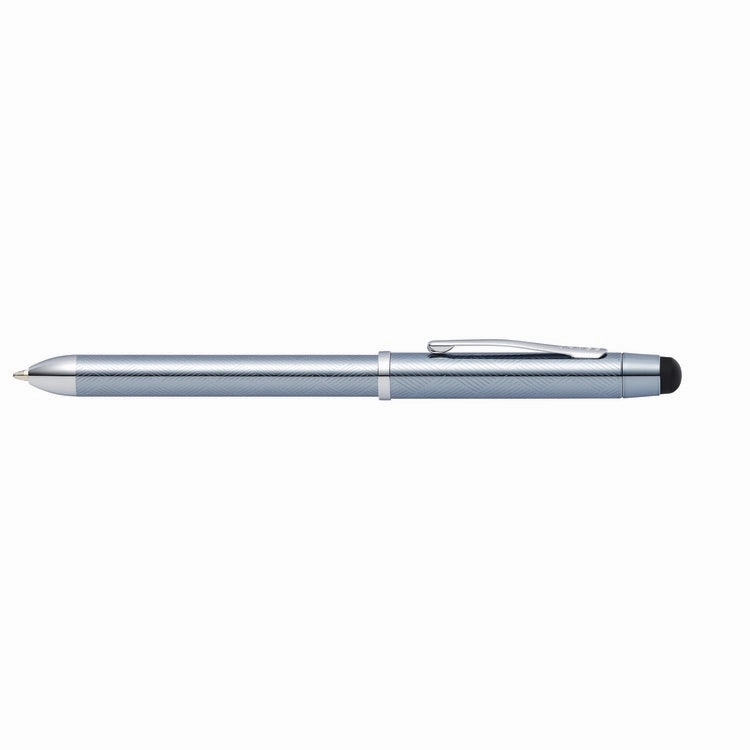 foldable Cross Tech3 Frosty Steel Herringbone Multifunction Pen