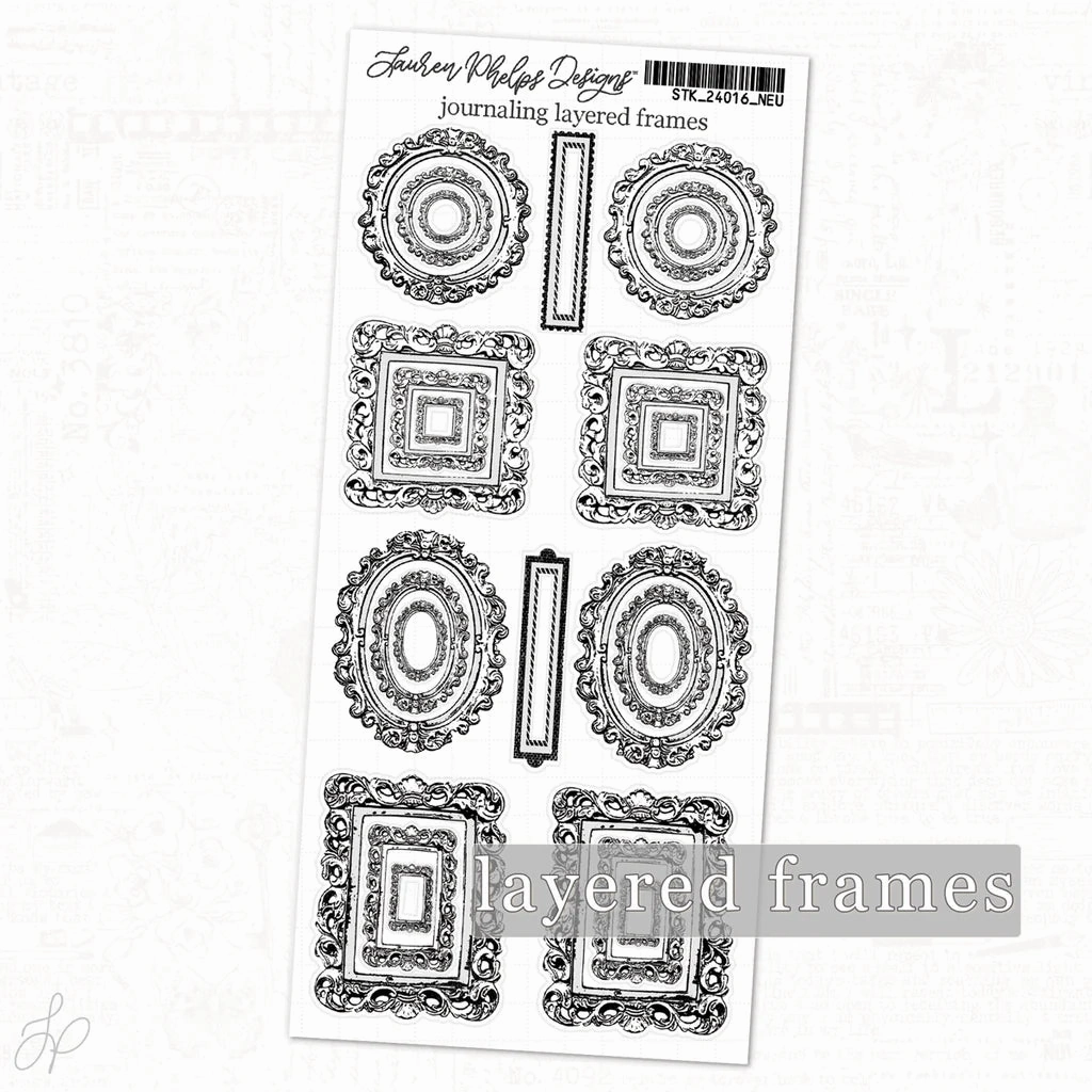 Lpd Journaling Layered Frames | Classically Chic Basics Sticker Sheet wooden wholesale