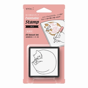 Midori Pre-Inked Stamp-Cat synthetic