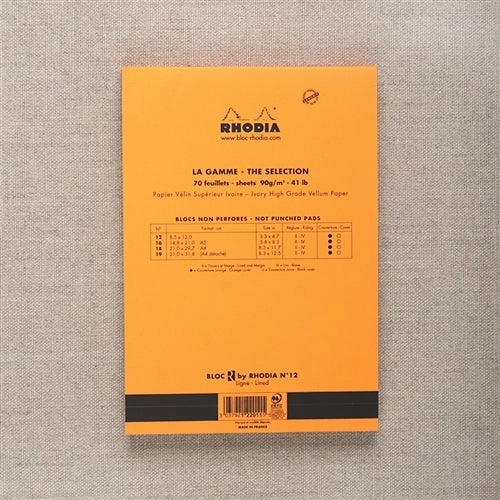 Rhodia R Lined Pad Orange, 3.3 X 4.7 Inches muted budget