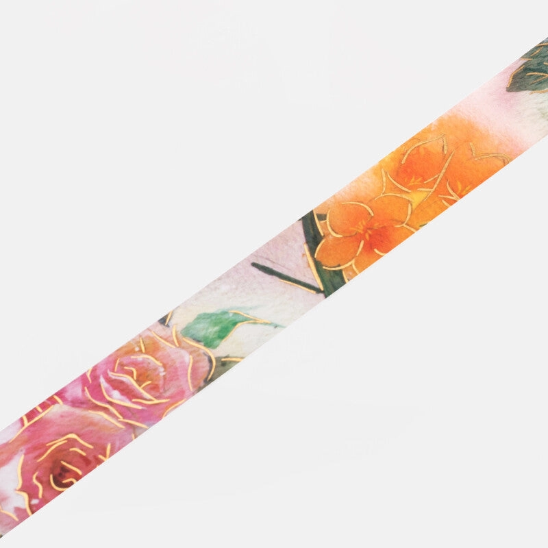 Watercolor Flower Rose Washi Tape Bgm manual