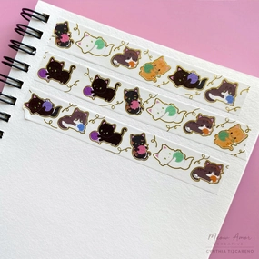 deluxe Yarn Cats Gold Foil Washi Tape