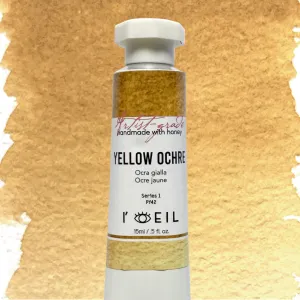 organic wooden Yellow Ochre Py42 - Artist Grade Handmade Honey Based Watercolor Tube 15Ml