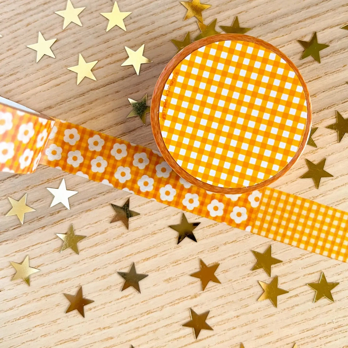 deluxe Yellow Daisy Plaid Washi Tape