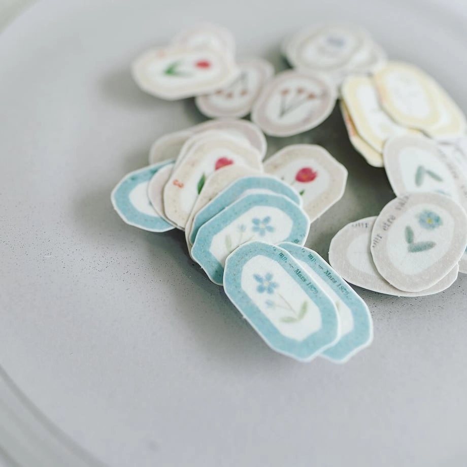 recycled bulk Yohaku Flake Stickers - Tsukino Waltz