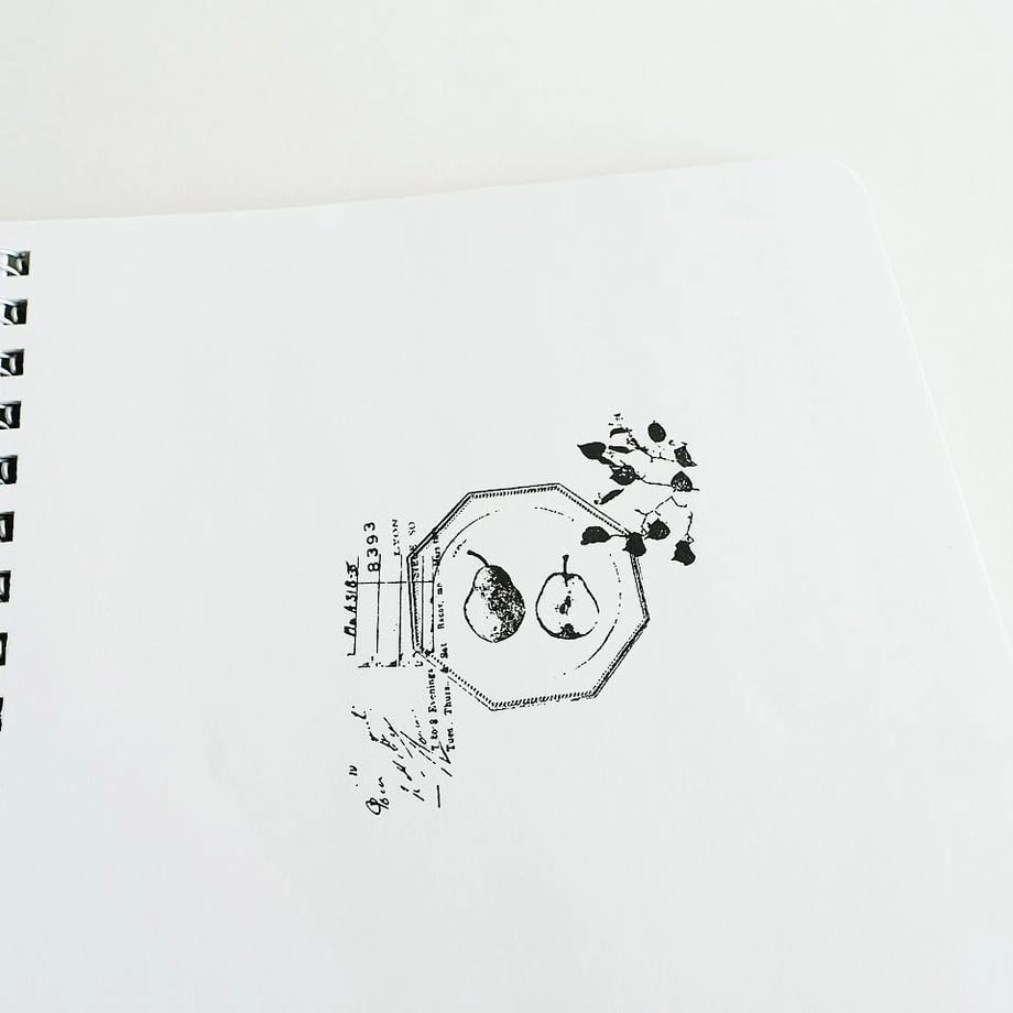 Yohaku Rubber Stamp - Recipe leather springloaded