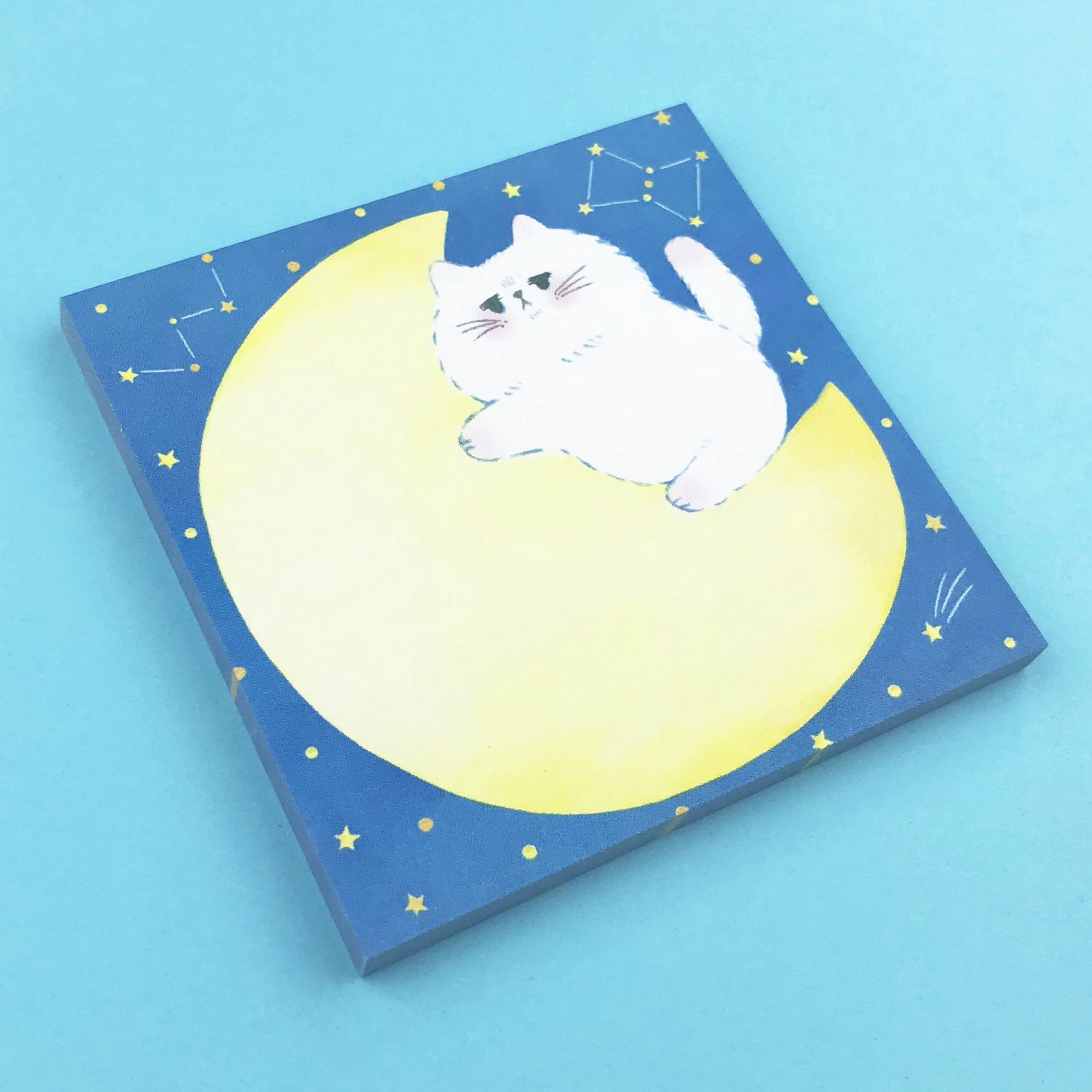 elegant tiny Yoko Moon Cat Sticky Notes