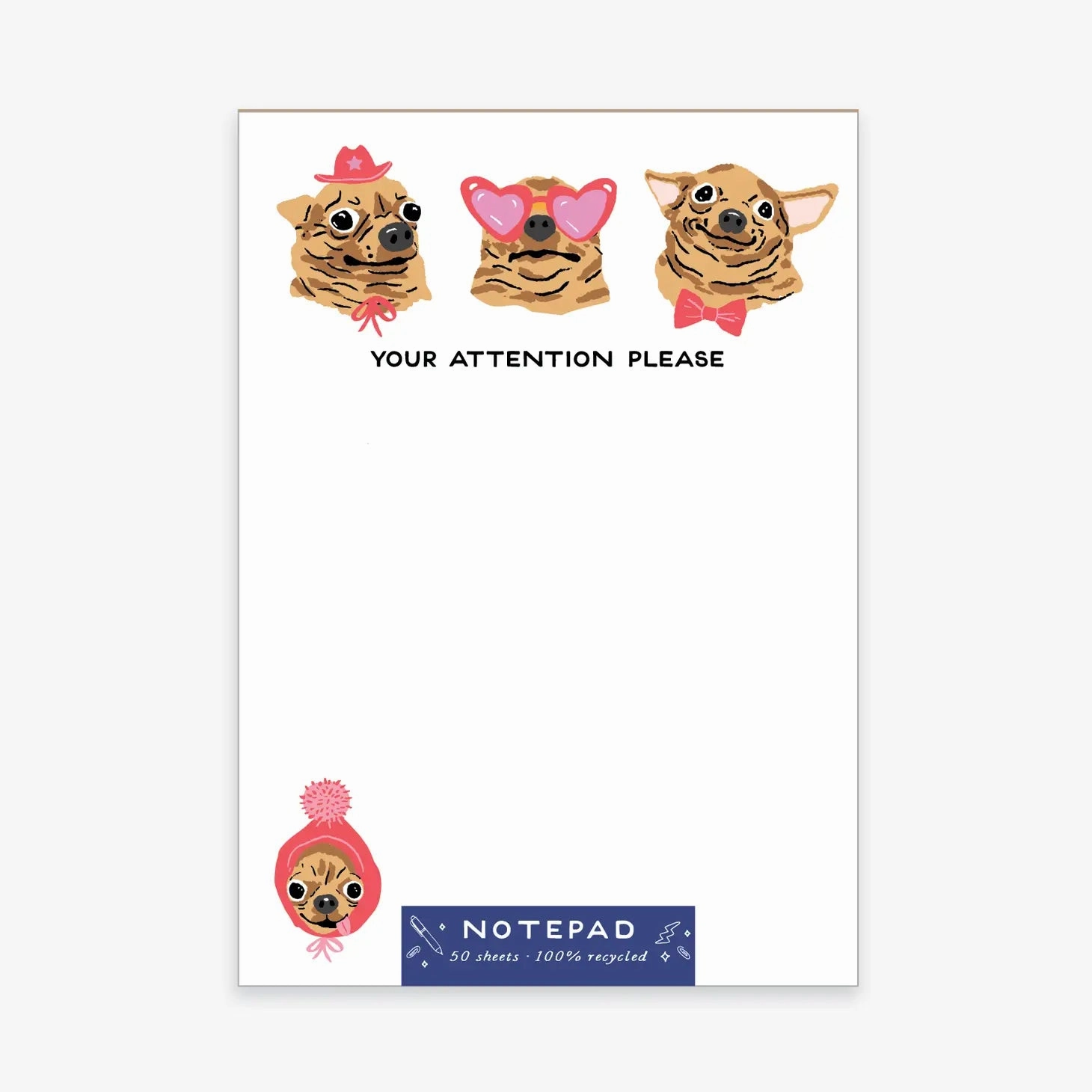 Your Attention Please Chihuahua Dogs Notepad affordable springloaded
