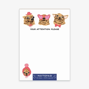 Your Attention Please Chihuahua Dogs Notepad affordable springloaded