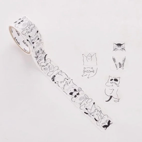 Yuru Neko Sandwich Washi Roll Sticker Bande ergonomic stackable