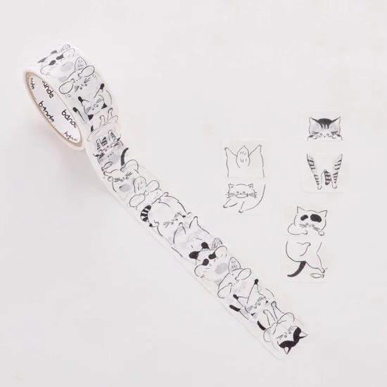 Yuru Neko Sandwich Washi Roll Sticker Bande ergonomic stackable