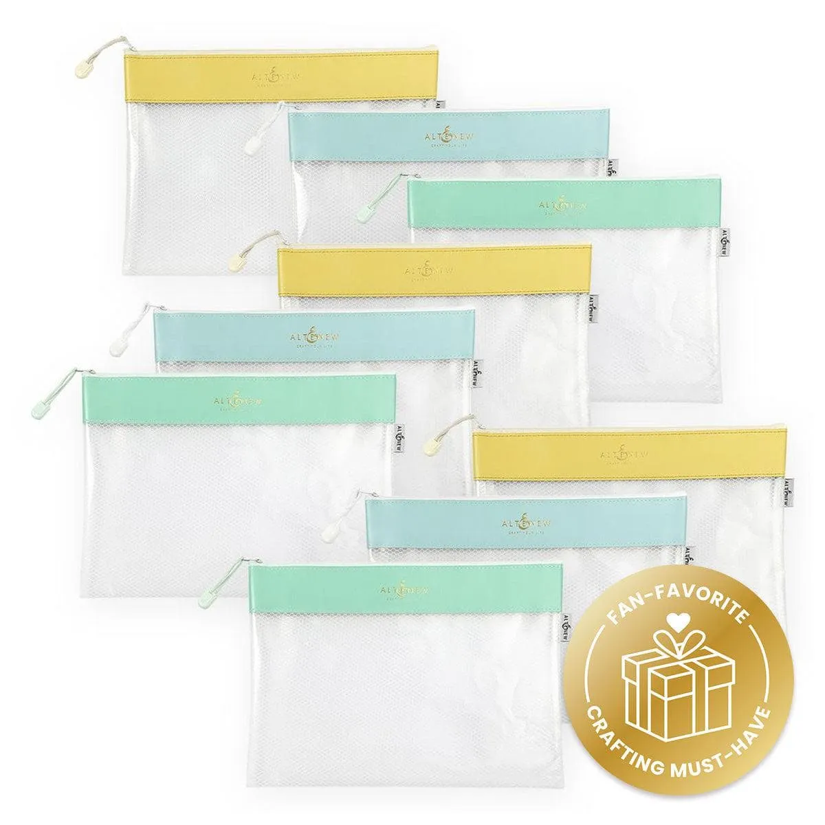 warm exclusive Zip 'N' Stash Pouches Bundle (9 Pcs, 3 Assorted Colors)